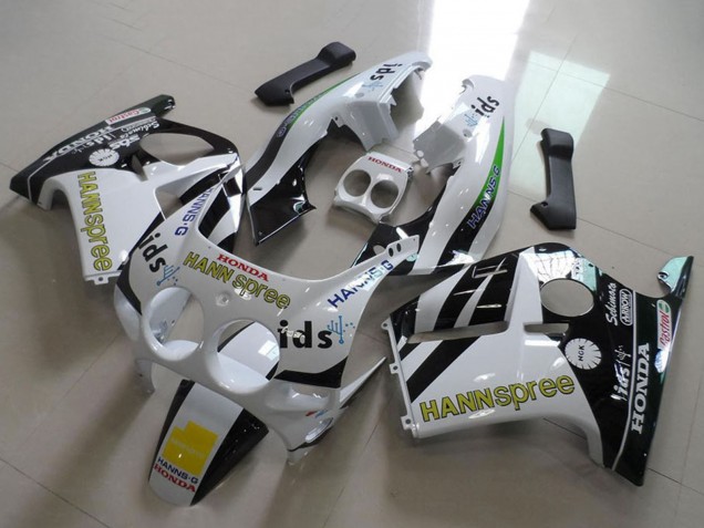 1988-1989 Honda CBR250RR MC19 Motorcycle Fairings - White Yellow Glossy Black Hannspree Canada