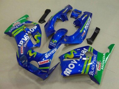 1988-1989 Honda CBR250RR MC19 Motorcycle Fairings - Blue Green White MoviStar Red Castrol Canada