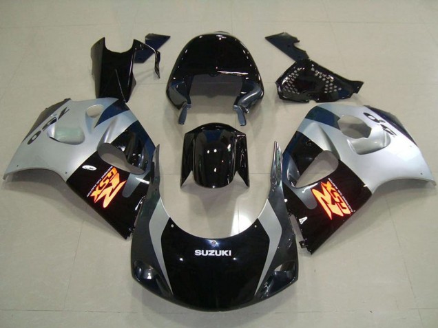 1996-2000 Suzuki GSXR 750 Abs Motorcycle Fairings - Glossy Black Silver Canada