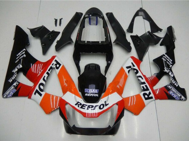 2000-2001 Honda CBR900RR 929RR Motorcycle Fairings - Orange White Red Glossy Black Repsol Canada