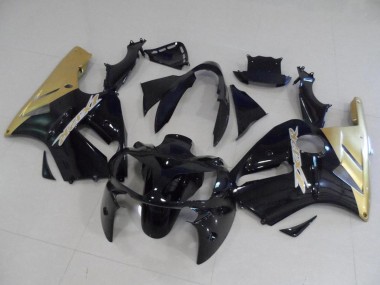 2002-2006 Kawasaki ZX12R Motorcycle Fairing Kits - Glossy Black Gold Canada