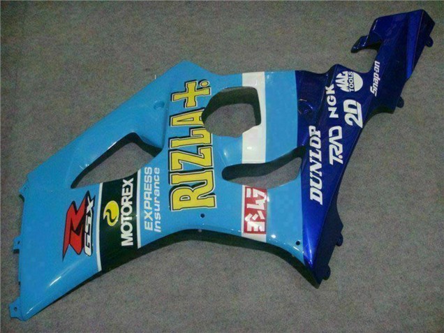 2003-2004 Suzuki GSXR 1000 Motorcycle Fairings - Blue White Yellow Rizla Canada