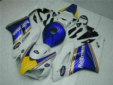 2004-2005 Honda CBR1000RR Motorcycle Fairing - White Blue Yellow Rothmans Canada