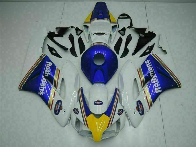 2004-2005 Honda CBR1000RR Motorcycle Fairing - White Blue Yellow Rothmans Canada