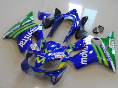 2004-2007 Honda CBR600 F4i Motorcycle Fairings - Blue Green MoviStar Castrol Canada