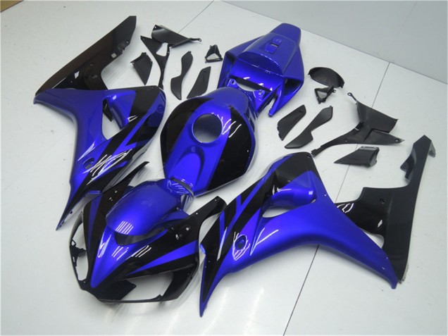 2006-2007 Honda CBR1000RR Motorcycle Fairing Kits - Blue Glossy Black Canada