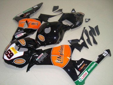 2006-2007 Honda CBR1000RR Motorcycle Fairings - Glossy Black Orange Green Hm Plant Racing 69 Canada