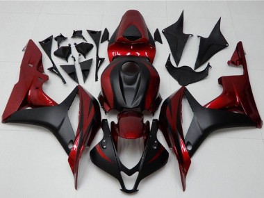 2007-2008 Honda CBR600RR Motorcycle Fairing Kits - Red Matte Black Canada