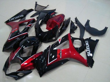 2007-2008 Suzuki GSXR 1000 Motorcycle Fairing - Red Glossy Black Canada
