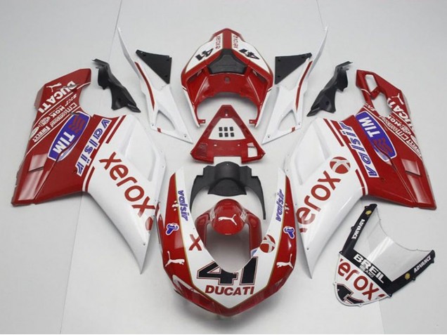 2007-2014 Ducati 848 1098 1198 Motorcycle Fairings - White Red Glossy Black Valsir Xerox OEM Style 41 Canada