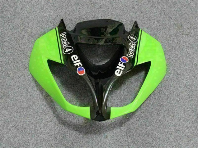 2009-2012 Kawasaki ZX6R Motorcycle Fairings - Green Glossy Black Elf Touch4 Bridgestone Canada