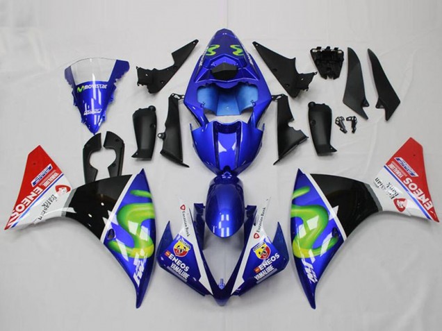 2012-2014 Yamaha YZF R1 Motorcycle Fairings - Blue White Red Glossy Black Green ENEOS Yamalube Canada