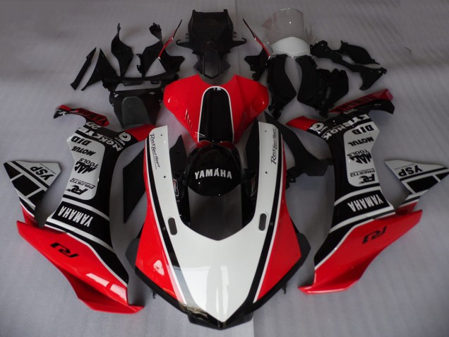 2015-2019 Yamaha YZF R1 Motorcycle Fairings - White Red Black Motul YSP Canada