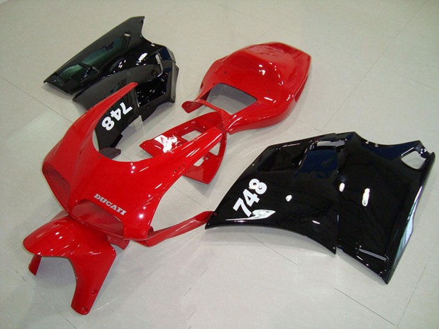 1993-2005 Ducati 748 Motorcycle Fairings - Red Glossy Black Canada