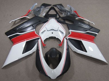 2007-2014 Ducati 848 1098 1198 Motorcycle Fairings - White Red Matte Black Marvic Canada