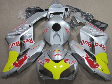 2004-2005 Honda CBR1000RR Motorcycle Fairings - Silver Yellow Red Bull Canada