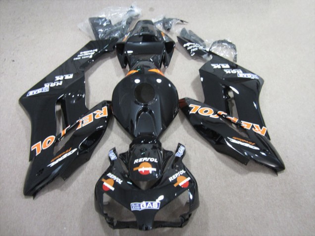 2004-2005 Honda CBR1000RR Motorcycle Fairings - Glossy Black Orange Repsol Canada