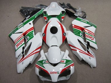 2004-2005 Honda CBR1000RR Motorcycle Fairings - White Red Green Castrol Canada