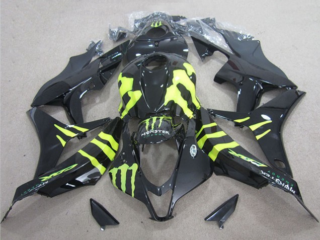2004-2005 Honda CBR1000RR Motorcycle Fairings - Glossy Black Yellow Monster Canada