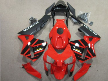 2003-2004 Honda CBR600RR Motorcycle Fairing - Red Glossy Black Matte Black Canada