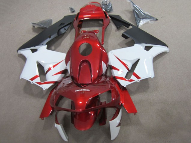2003-2004 Honda CBR600RR Motorcycle Fairings - Red White Matte Black Canada
