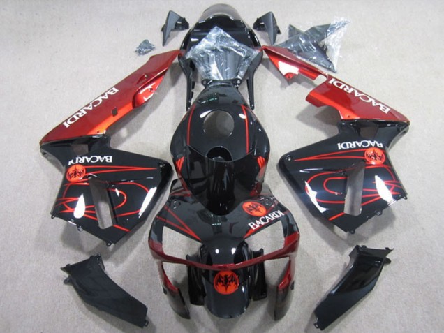 2003-2004 Honda CBR600RR Motorcycle Fairings - Glossy Black Red RACARDI Canada