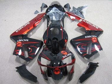 2004-2005 Kawasaki ZX10R Motorcycle Fairings - Black Red Racardi Canada