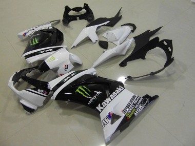 2008-2012 Kawasaki ZX250R Motorcycle Fairings - White Glossy Black GREEN Elf Monster Canada