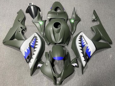 2007-2008 Honda CBR600RR Motorcycle Fairings - Army Green White Blue Shark Canada
