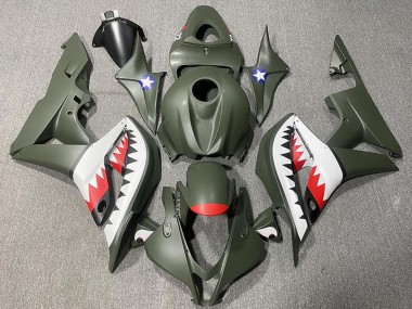2007-2008 Honda CBR600RR Motorcycle Fairings - Army Green White Red Shark Canada