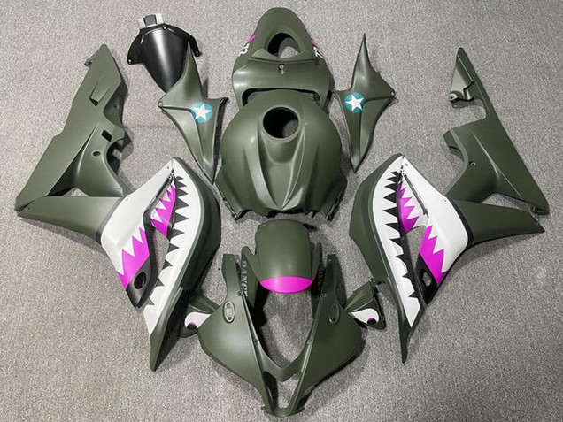 2007-2008 Honda CBR600RR Motorcycle Fairings - Army Green White Pink Shark Canada