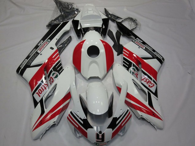 2004-2005 Honda CBR1000RR Motorcycle Fairings - White Red Glossy Black Castrol 9 Canada
