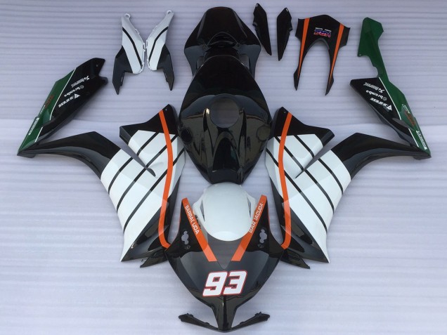 2012-2016 Honda CBR1000RR Motorcycle Fairings - White Orange Glossy Black Baracuda 93 Canada