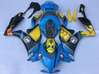 2012-2016 Honda CBR1000RR Motorcycle Fairings - Blue Yellow Glossy Black Shark Teeth Canada
