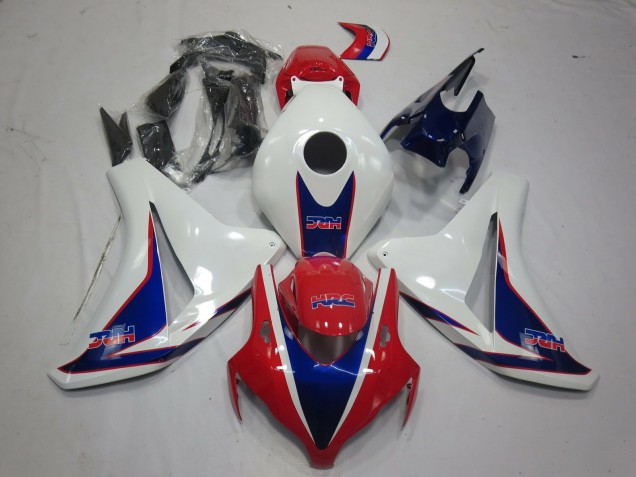 2008-2011 Honda CBR1000RR Motorcycle Fairings - White Red Blue HRC Style Canada