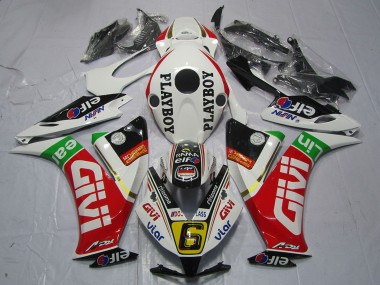 2012-2016 Honda CBR1000RR Motorcycle Fairings - White Red Green Givi PlayBoy Canada