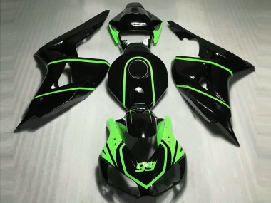 2006-2007 Honda CBR1000RR Motorcycle Fairings - Glossy Black High Viz Green Canada