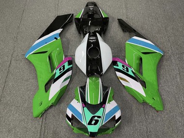 2004-2005 Honda CBR1000RR Motorcycle Fairings - White Green Blue Glossy Black 6 Canada
