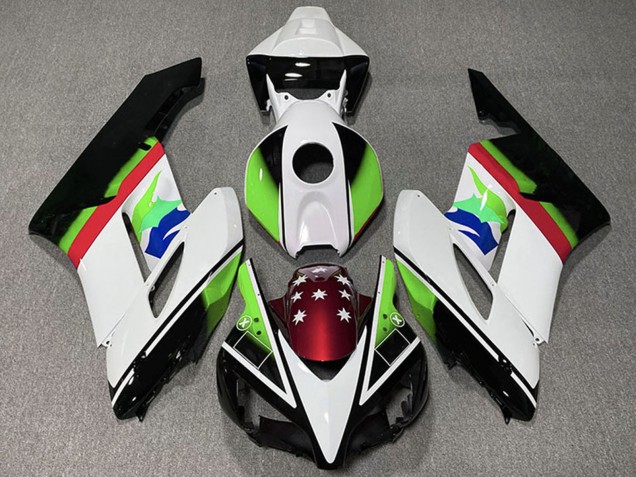 2004-2005 Honda CBR1000RR Motorcycle Fairings - White Green Red Glossy Black Star Canada