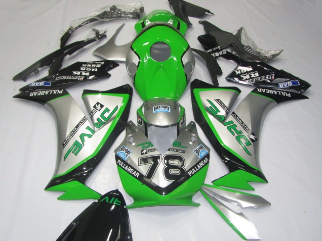 2012-2016 Honda CBR1000RR Motorcycle Fairings - Silver Green Glossy Black Canada