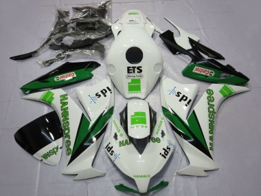 2012-2016 Honda CBR1000RR Motorcycle Fairings - White Green Glossy Black Hannspree Castrol Canada