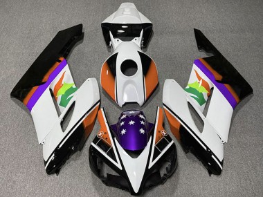 2004-2005 Honda CBR1000RR Motorcycle Fairings - White Orange Purple Glossy Black Star Canada