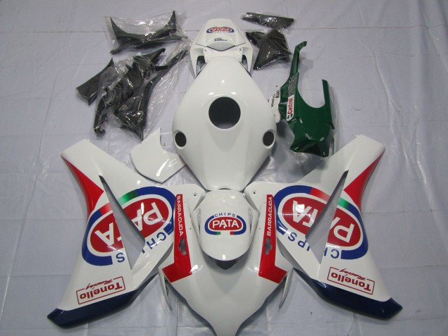 2008-2011 Honda CBR1000RR Motorcycle Fairings - White Red Blue Pata Castrol Tonello Canada