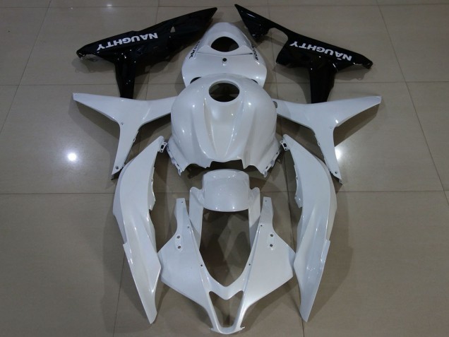 2007-2008 Honda CBR600RR Motorcycle Fairing - White Glossy Black Canada