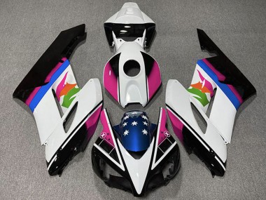 2004-2005 Honda CBR1000RR Motorcycle Fairings - White Pink Blue Glossy Black Star Canada