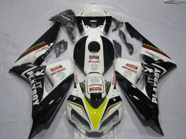 2006-2007 Honda CBR1000RR Motorcycle Fairings - White Yellow Red Glossy Black Denso PlayBoy Canada