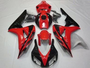 2006-2007 Honda CBR1000RR Motorcycle Fairings - Red Glossy Black OEM Style No Decals Canada