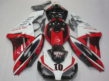 2004-2005 Honda CBR1000RR Motorcycle Fairings - White Red Glossy Black Sexy VIBE TECH Canada