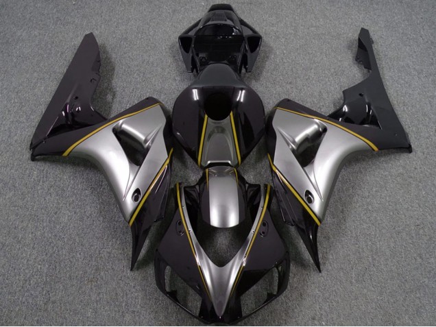 2006-2007 Honda CBR1000RR Motorcycle Fairings - Silver Yellow Glossy Black Pinstripe Canada