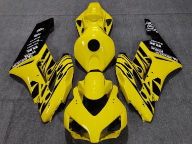 2004-2005 Honda CBR1000RR Motorcycle Fairings - Yellow Glossy Black Flame Canada